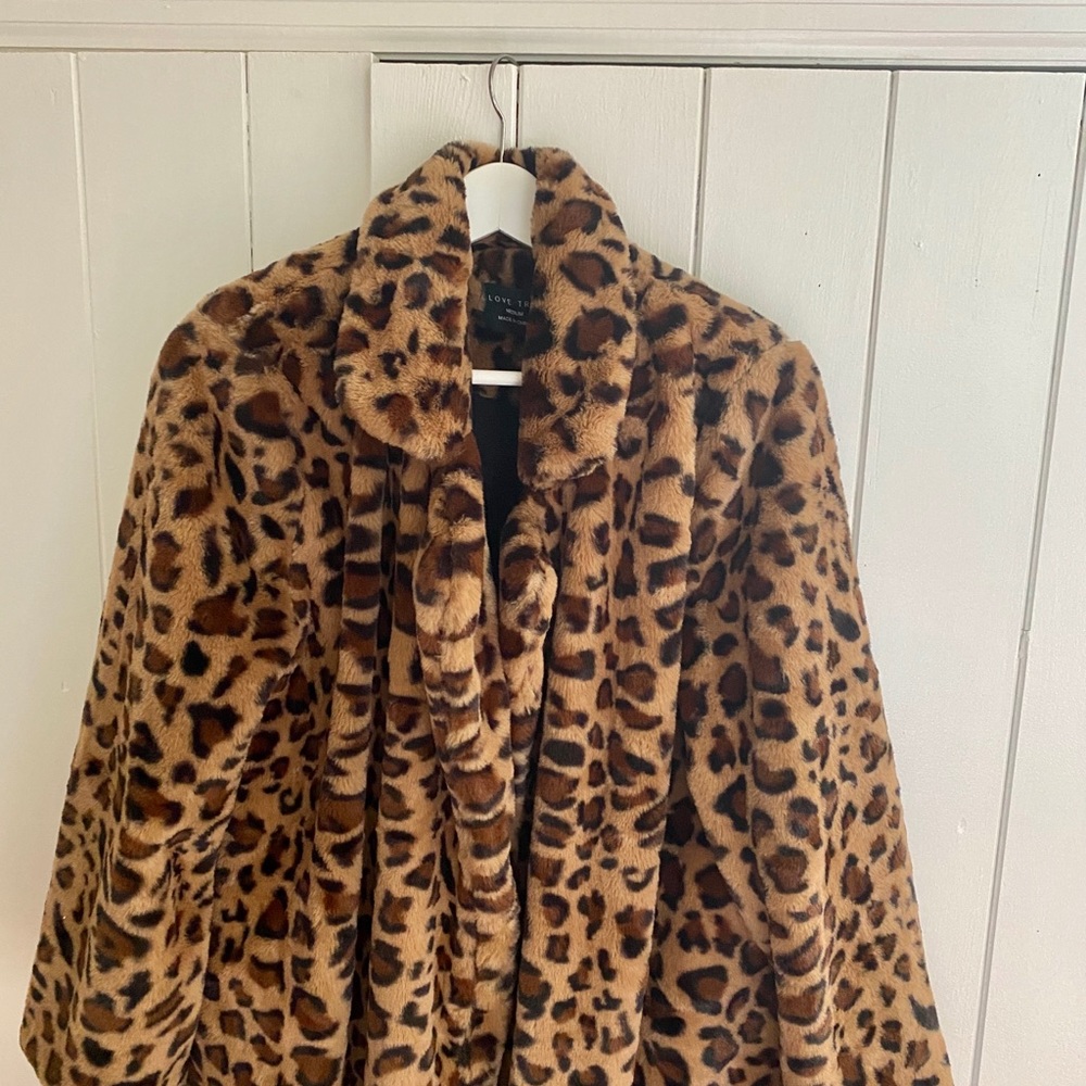 Leopard Print Faux Fur Jacket